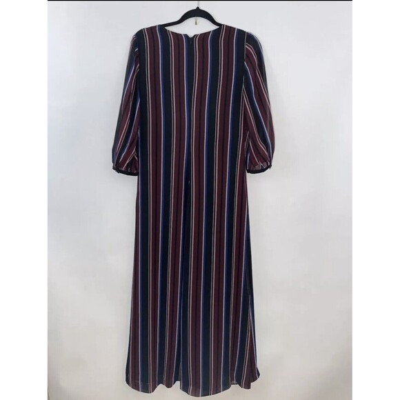 Madewell Wrap Around Maxi Dress in Stockdale Stripe 3/4 Sleeve Women's Size 0 - Picture 10 of 12